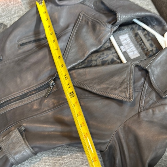 Marc New York soft gray  Leather Jacket with Fitted Moto Design - Picture 10 of 14